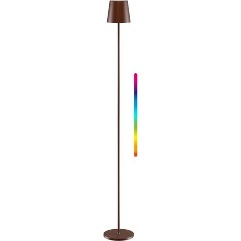 Lampe sur pied LED sans fil dimmable 39-122 cm, lampadaire RGBW - cuivre (1/5)