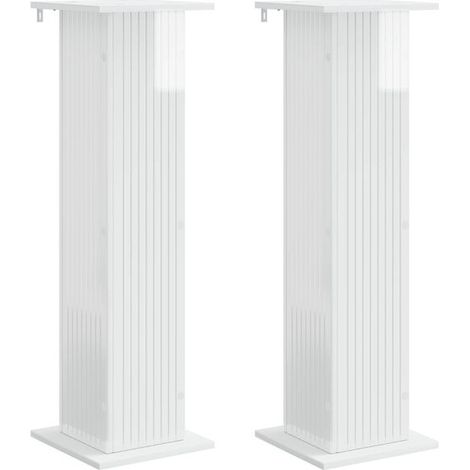 Supports pour plantes, lot de 2, blanc éclatant, 30,5 x 30 x 100,5 cm (1/5)