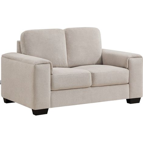 Divano 2 posti in tessuto testurizzato beige - EMBAPO