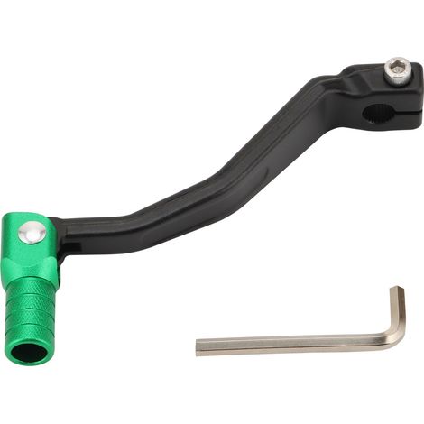 DTEKGAZ - CNC-gefräster Schalthebel aus Aluminiumlegierung, schwarz-grüne Farbe, kompatibel mit Anti-Biege-Modifikations-Upgrade-Teilen für Kawasaki KLX-Serie/Honda CRF250L/CRF300L Offroad-Motorräder. (1/4)