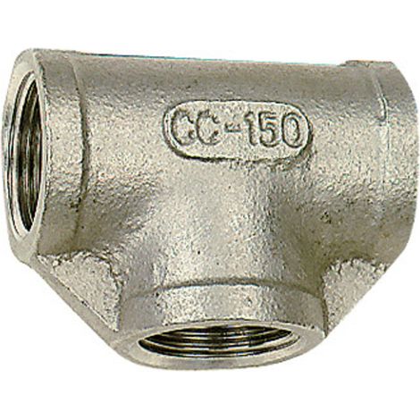 Riegler T-Verteiler, 3 x innen, Rp 1/2, Edelstahl 1.4408 (1/3)