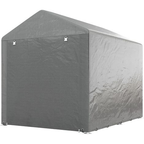 Abri de jardin étanche pour moto, tente de stockage imperméable avec porte enroulable à fermeture éclair, 160 x 218 x 172 cm, gris clair (1/5)