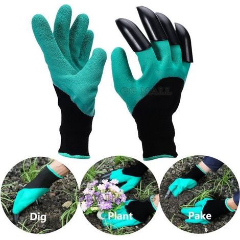 Gants de jardinage avec griffes pour creuser et planter - The Garden Genie Gloves