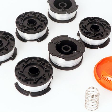 6-teiliges Set mit 1,65 mm Durchmesser, 9 m Schneidfaden, inklusive 1 Ersatzspulenkappe. Trimmerspulen-Set.