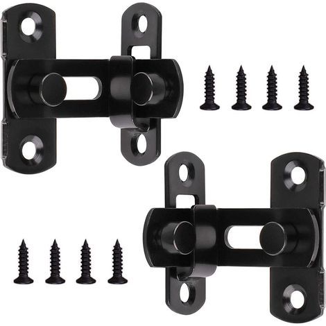 2pcs Right Angle Door Latches, Toggle Latch, Stainless Steel Door Latch, Door Buckle, Deadbolt, Lock Bolts with Screws for Doors and Windows, Black (1/5)