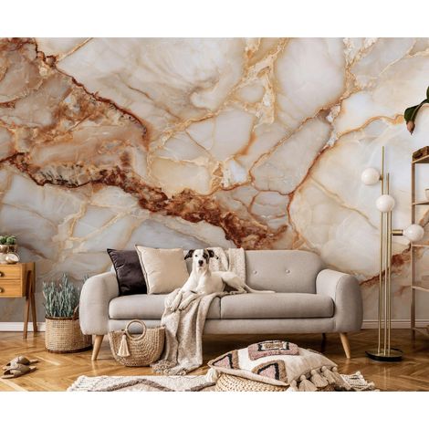 Fototapete Marmor Stein Struktur, für Wohnzimmer und Schlafzimmer, 150 x 105 cm – Komplettset inkl. Kleister & Anleitung (1/5)