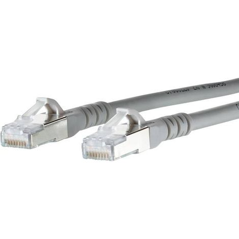 Metz Connect 130845A033-E RJ45 Câble réseau, câble patch CAT 6a S/FTP 10.00 m gris avec cliquet dencastrement 1 pc(s)