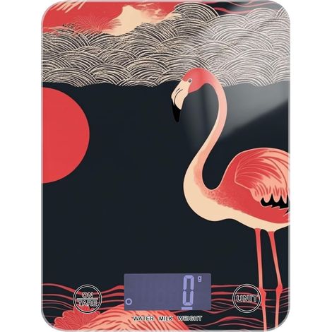 Balance de cuisine numérique flamant rose de style japonais facile à (1/5)