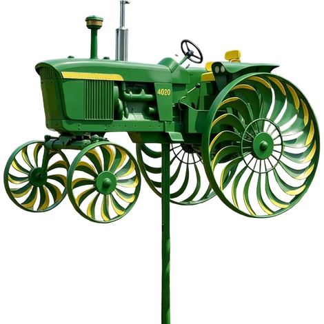 Molino de viento del tractor - Decoración del jardín Escultura del viento del tractor Escultura de molinete para porche para jardín, parterre, casa, ofrecer un nuevo hogar (1/5)