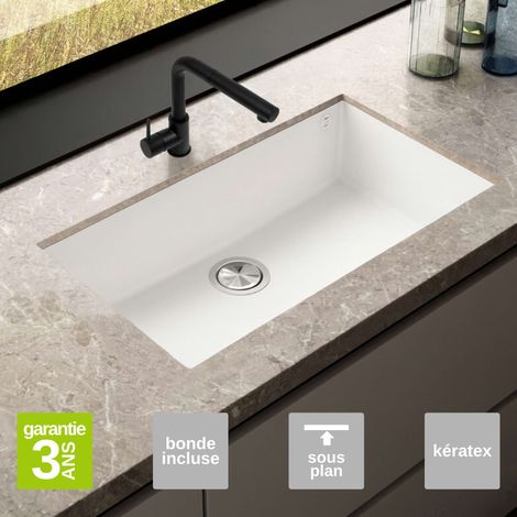 Évier sous-plan 1 Cuve 72x40x20cm R5mm - Quartz Blanc -  Kera BE FRÉCAN (1/3)
