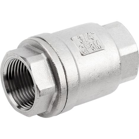 Clapet anti-retour à ressort en ligne à filetage femelle 3/4" Vanne verticale en acier inoxydable WOG 1000 (1/4)