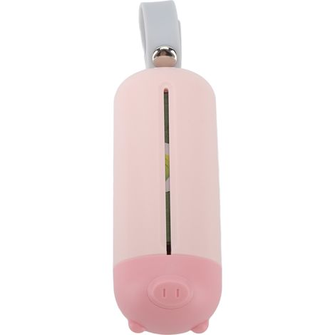 Distributeur de sacs à déjections canines anti-fuite, portable et inclus (rose) - Accessoire idéal pour les promenades avec votre chien. (1/5)