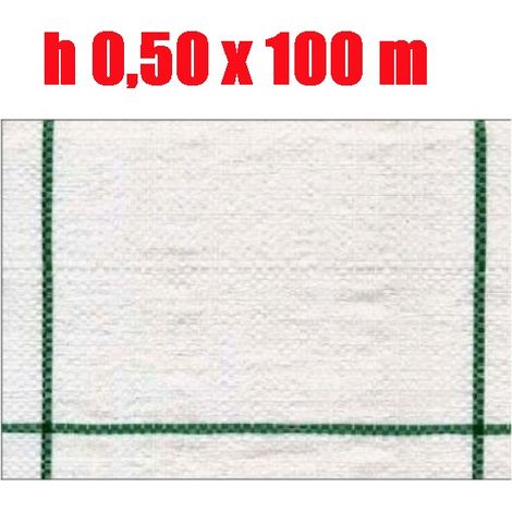 TELO PER PACCIAMATURA BIANCO QUADRETTATO TESSUTO POLIPROPILENE ANTISTRAPPO - mt 100 x 0,50 H
