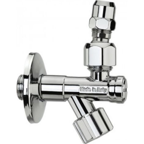 Rubinetto sottolavabo a vitone in ottone cromato con filtro e snodo 1/2" LUXOR