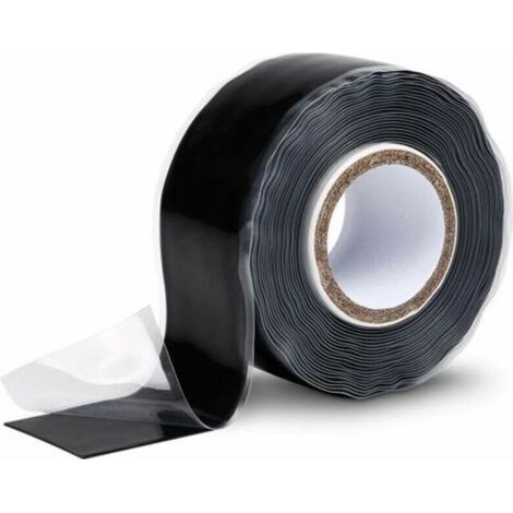 Insulating Adhesive Silicone Tape 25 mm x 3 m - Black Silicone Tape - Waterproof Adhesive Tape, Silicone Tape, Magic Tape, Anti-Leak Tape, Plumbing Leak Repair (1/5)
