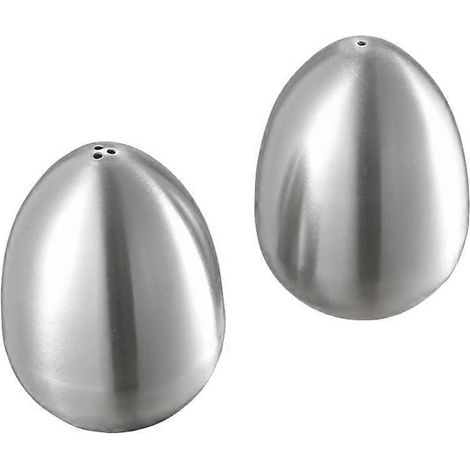 Ensemble de 2 pièces en acier inoxydable : poivrier et salière en forme d'œuf, ustensiles de cuisine (1/5)