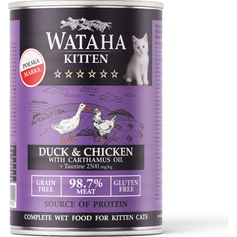 Chasse Wataha chaton chat canard poulet 400g