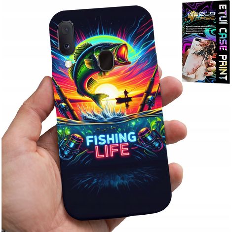 Custodia per Samsung Galaxy A20E - motivi di pesca, canna da pesca, retro (1/5)