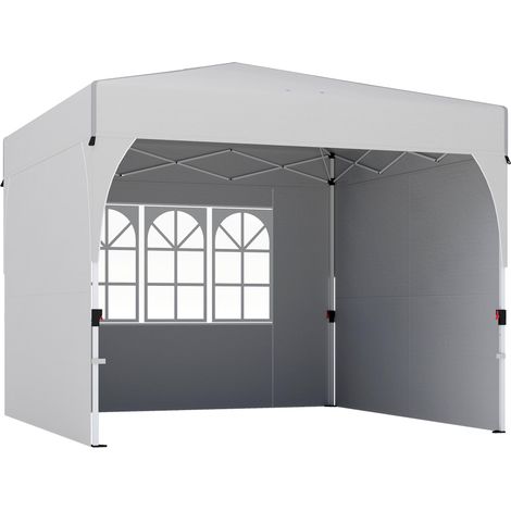 Tonnelle de jardin 3 x 3 m pop up, tonnelle pliante réglable en hauteur, protection UV50+, 3 parois latérales, crème