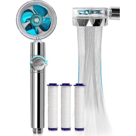 Turbo Handbrause-Set mit 3 Filterkartuschen (blau) - (1/5)