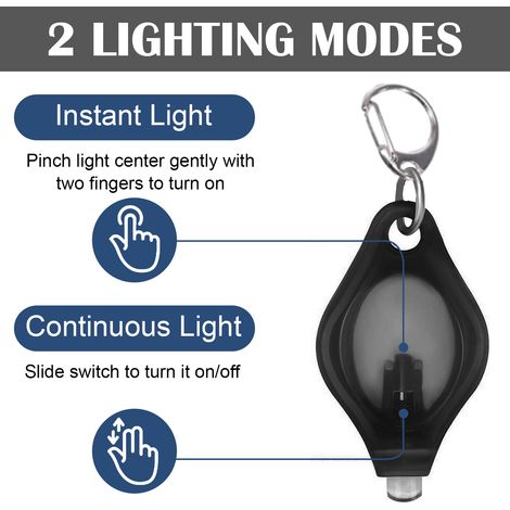 Mini Torche LED - 7 Pièces - Lampe de Poche Portative avec Crochet en Acier Inoxydable - Pour Camping Randonnée et Éclairage d'Urgence (1/5)