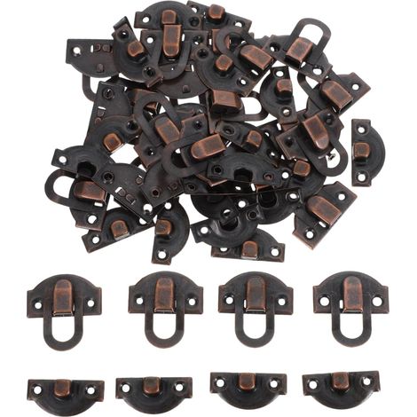 Lot de 24 Moraillons de Verrouillage Rétro en Fer avec Vis, Loquets pour Boîtes à Bijoux et Coffrets en Bois, Dimensions 3 X 2,8 X 1,3 Cm, Accessoires de Quincaillerie pour (1/5)