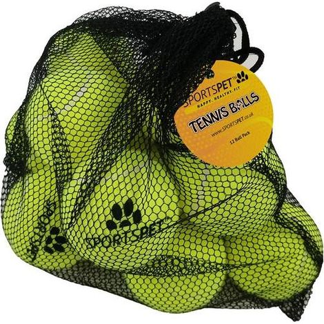 Sportspet Tennis Ball Medium 12 pack Yellow - 39721