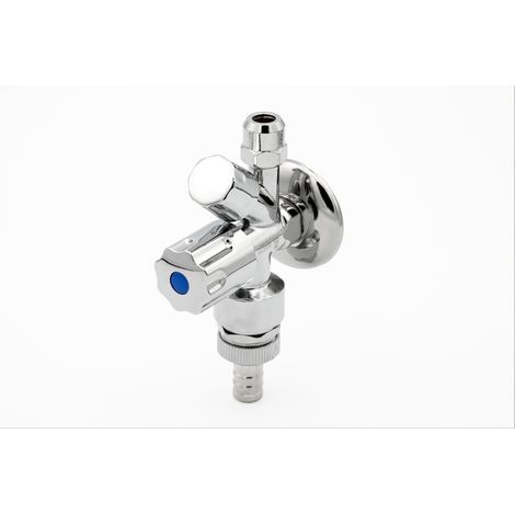 Kombi-Eckventil 1/2" AG Anschluss 3/4" AG Abgang mit Rundgriffe (1/2)