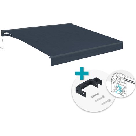 Toldo motorizado semicofre FAZZIO 3x2,5m gris con fijación al techo (1/4)