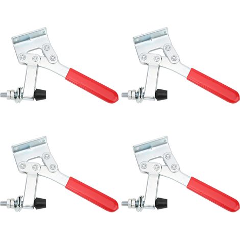 4 pièces fixations rapides à bascule, plaque métallique, tige droite verticale, outils de serrage pour meulage et maintien d'usinage (1/5)