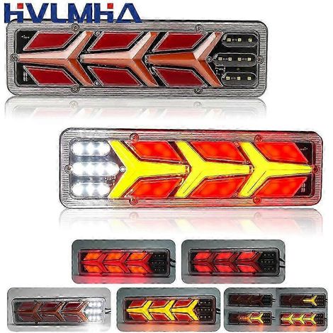 2 piezas impermeables de 12V-24V para remolque, camión, barco, RV, caravana, furgoneta, luz trasera LED, luz de dirección, freno, marcha atrás, tráfico, luz antiniebla, 12-24V, 2 piezas SZRH
