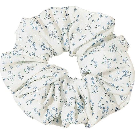 Bandeau à cheveux à imprimé floral, élastique en tissu, chouchou pour cheveux femme, idéal au quotidien, pour les fêtes, les sorties et les voyages (grand format)-Large-Blue (1/5)
