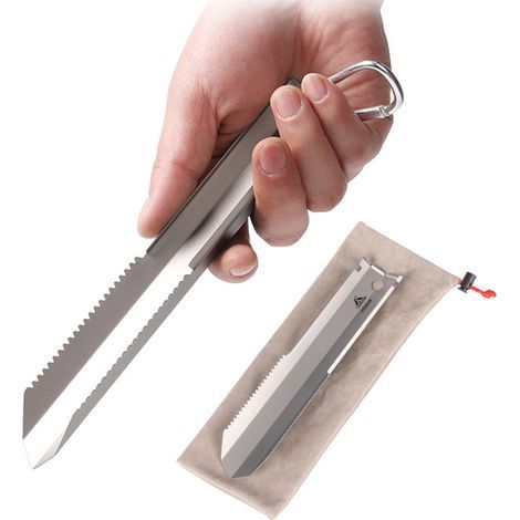 Taruor Titanium Garden Hand-Serrated Shovel Outdoor Camping Hiking Backpack Trowel with Clip (1/5)