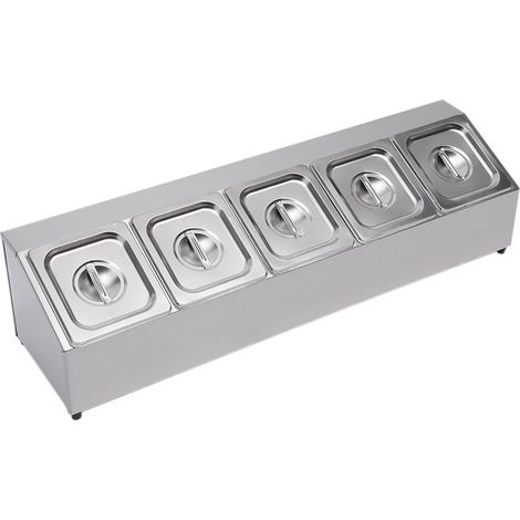 GN Aufsatzbord Mit GN Behältern Gastronorm Behälter Gestell Mit Deckel Edelstahl 5 Deckeln