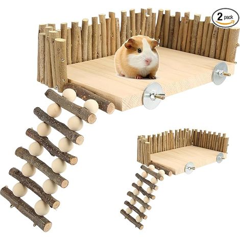 Wooden Hamster Climbing Platform Ladder Play Area Small Animals Such Hamsters Golden Mice Assembly Screws (1/5)