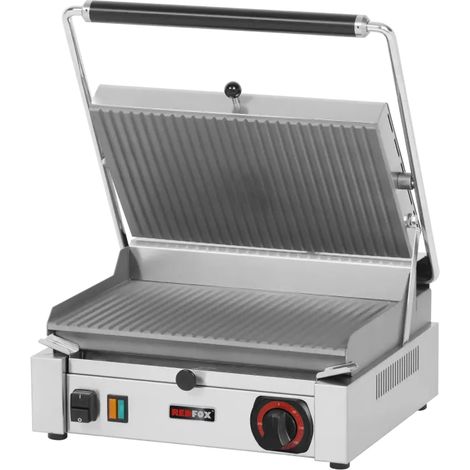 Gril de contact électrique nervuré 37x24 230 V REDFOX - PM 2015 R - REDFOX