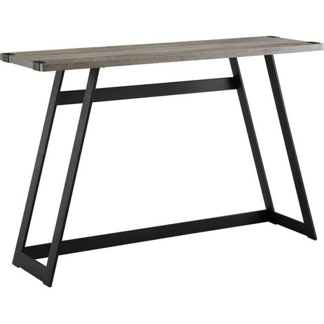 Entry Console Table Grey Wood Metal Frame Home Hallway Industrial Furniture (1/5)