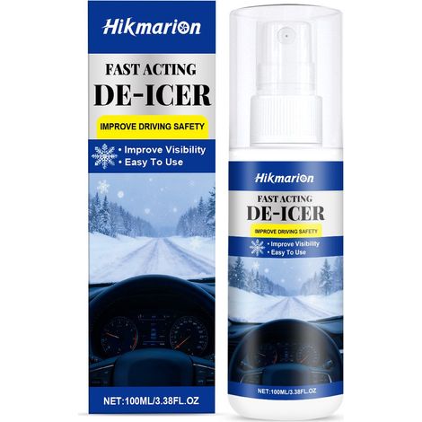 Spray dégivrant et fondant pour vitres de voiture en hiver, élimine la glace et la neige pour une visibilité optimale, spray multi-surfaces – 100 ml -- BIEMMEDUE (1/5)
