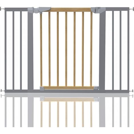 Safetots Beechwood and Metal Pressure Fit Safety Stair Gate, 109.7cm - 117.1cm, Safety Gate for Baby, Stylish Design