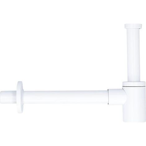 Siphon de bouteille de bassin design en acier inoxydable blanc, DN32 (1 1/4") x 32mm