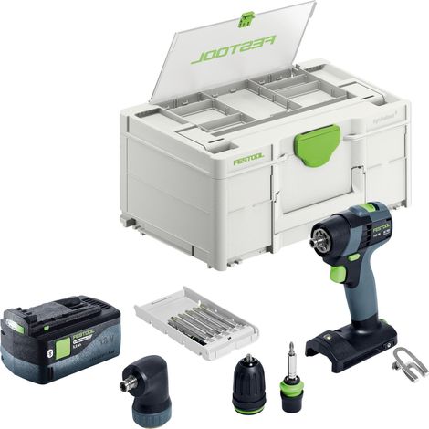 Festool TXS 18-Basic-Set Perceuse-visseuse sans fil 18 V 40 Nm Brushless + 1x batterie 5,0 Ah + Systainer - sans chargeur
