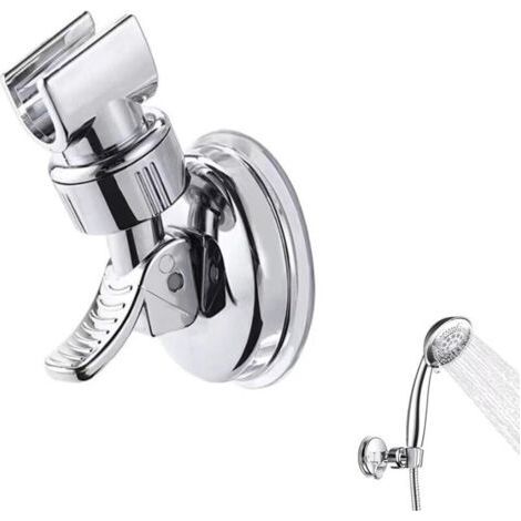 Support Pommeau de Douche Ventouse Réglable Amovible, Installation Sans Perçage, Pratique pour Salle de Bain (1/5)