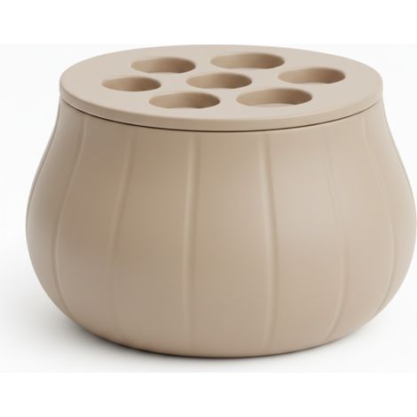 Pot décoratif beige pour herbes aromatiques, design moderne (1/3)