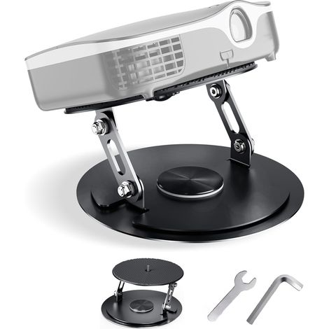 Support Videoprojecteur de Bureau, Support de Projecteur de Bureau à Rotation 360° avec Vis 1/4 Pouce, Compatible avec la Plupart des Projecteurs, Idéal pour Home Cinémas et Bureaux (1/5)