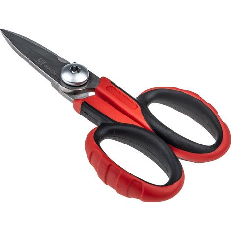 Rs Pro – Ciseaux d'électricien 5,5" en acier chrome – Longueur de lame 1 5/8" – Poignée en nylon – Pivot ajustable pour coupe précise (1/2)
