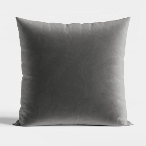 Taie d'oreiller décorative 40x40 cm en velours gris clair (1/4)