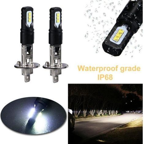 4PCS H1 6000k Super Bright White 6000lm Drl Kit de phares à LED Faisceau de route PHARES (1/5)