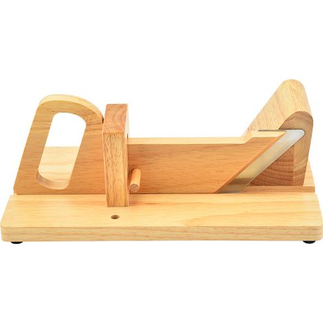 Wooden Sausage Slicer, Wooden Sausage Guillotine Slicer Salami Cutter with Stainless Steel Blade for Slicing Sausages (1/5)