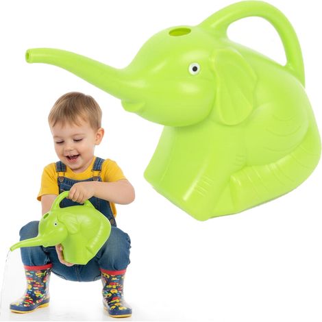 Annaffiatoio decorativo a forma di elefante verde, 1 litro.