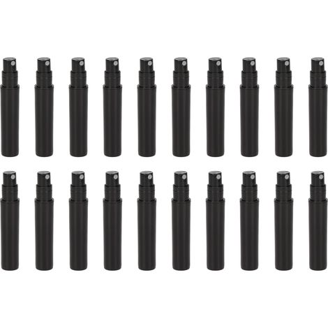 Lot de 20 flacons de parfum vides et rechargeables de 3 ml, portables, pour les voyages et les activités de plein air (noir). (1/5)